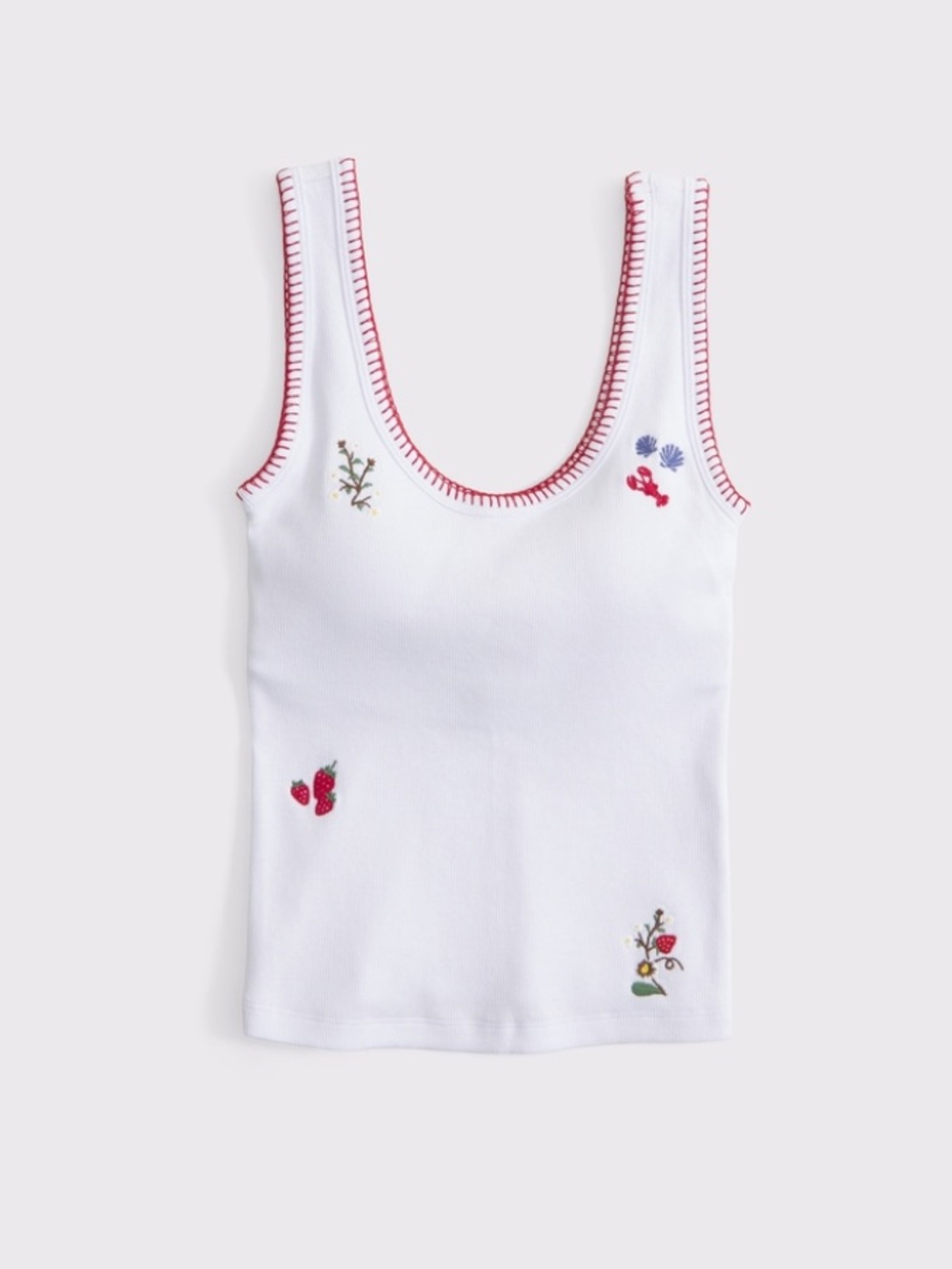bra-free coastal graphic scoopneck tank